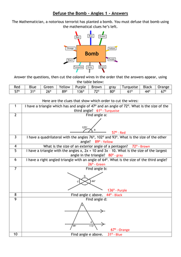 Defuse The Bomb - Angles (up to circle theorems)