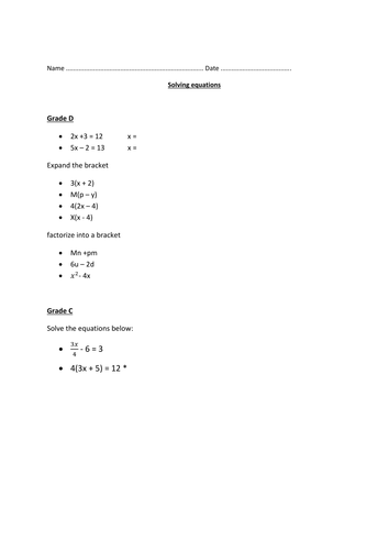 Homework Grade D - A