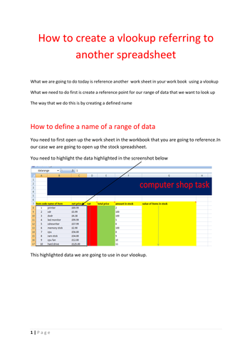 how to use v look up on two separate worksheets