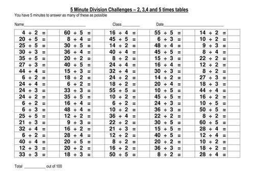 100 question speed division challenges set 3
