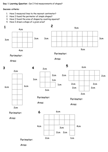Measuring, perimeter and area. by slinwood - Teaching Resources - TES