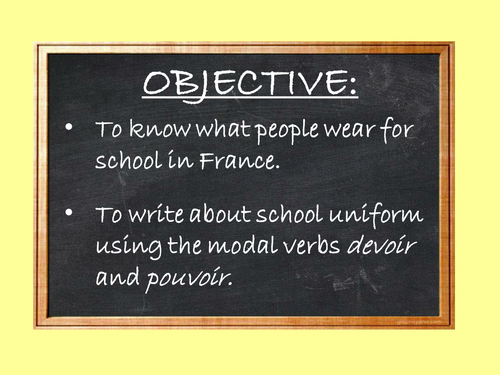 Clothing - school uniform - modal verbs - Expo 2