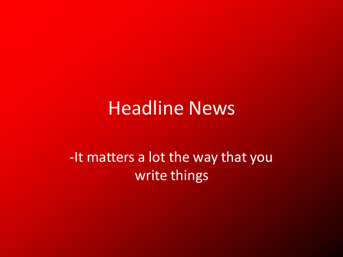 Headline News Starter
