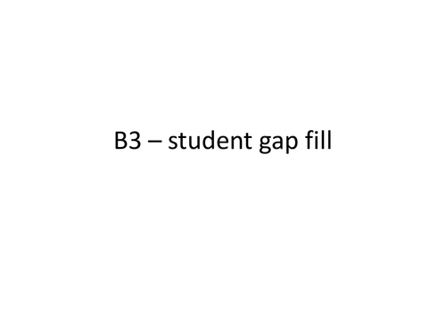 OCR GCSE Gateway B3 revision - 2012 specification