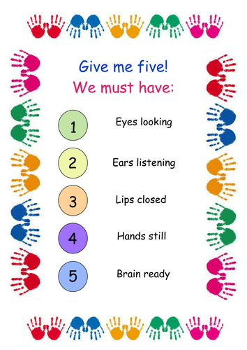 Give me five! 5 things we need at circle time. | Teaching Resources