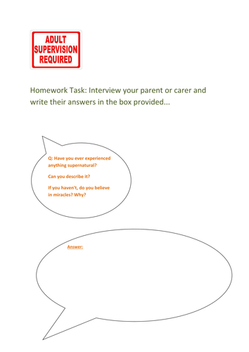 Homework involving parents worksheet ( template ) | Teaching Resources