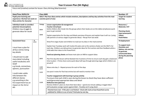 Diary support - Mad Scientist | Teaching Resources