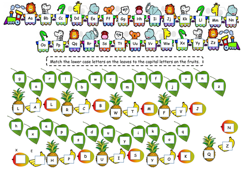 Jungle lower case and capital letter matching | Teaching Resources