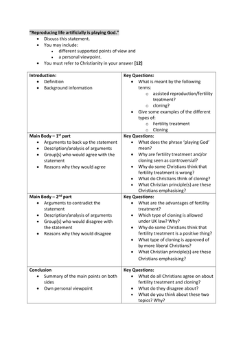 Reproducing life artificially: Writing frame