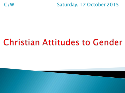 Christian Attitudes to Gender