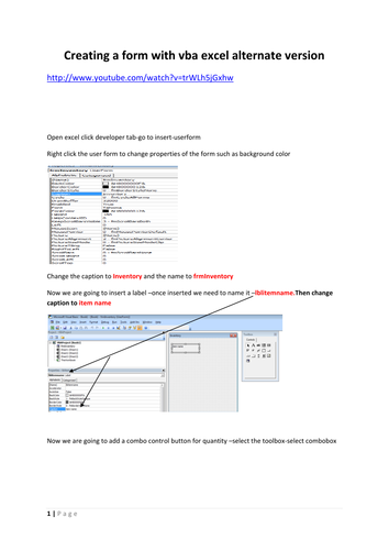 Simpler user form using excel vba teaching resources