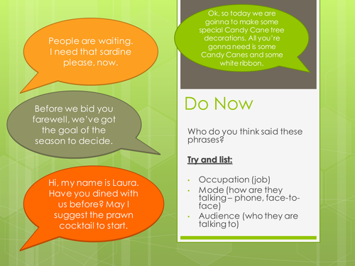 Year 10 Spoken Language Study - Lesson Two | Teaching Resources