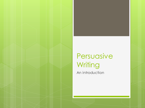 Persuasive Writing- Intro (Using Teacher's TV vid)