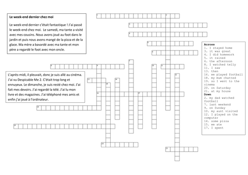 Le weekend dernier chez moi