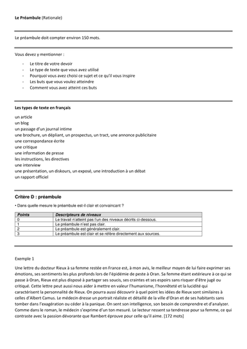 IB Rationale Higher | Teaching Resources