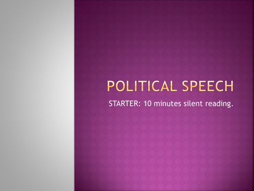 GCSE Spoken Language Political Speech Pack