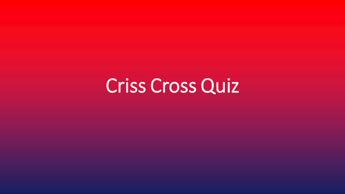 Noughts and Crosses Criss Cross Quiz