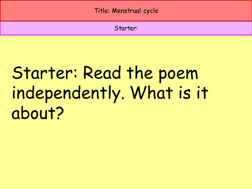 Annotate menstrual cycle poem