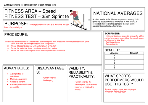 Fitness Testing Task cards