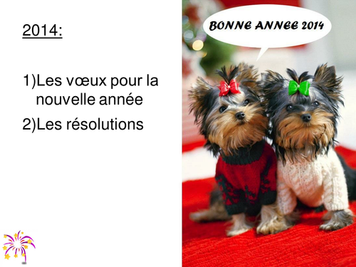 Les voeux et les résolutions pour le nouvel an