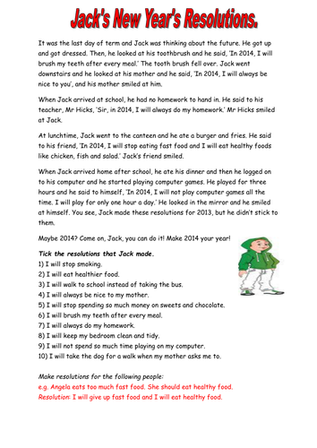 Jack makes his New Year's Resolutions.
