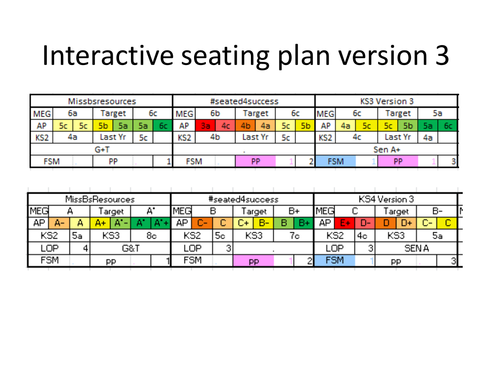 Interactive seating plan Version 3