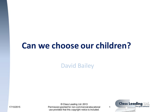 Can we choose our children - graded questions