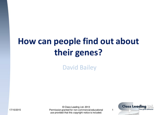 Finding out about genes - graded questions