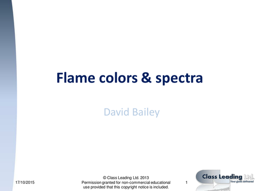 Flame colors & spectra - graded questions
