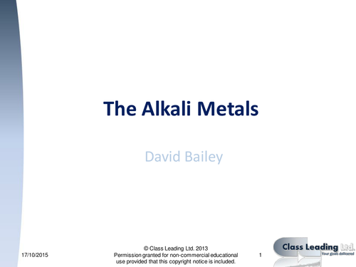Alkali metals - graded questions