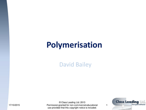 Polymerisation - graded questions