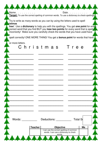 Christmas Word Game KS1 and KS2