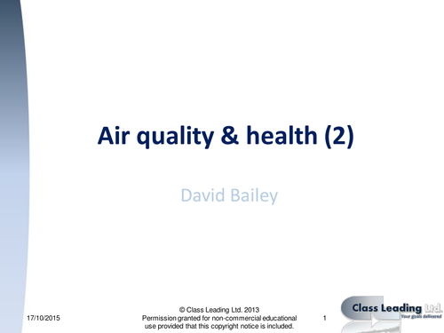 Air quality & health (2) - graded questions