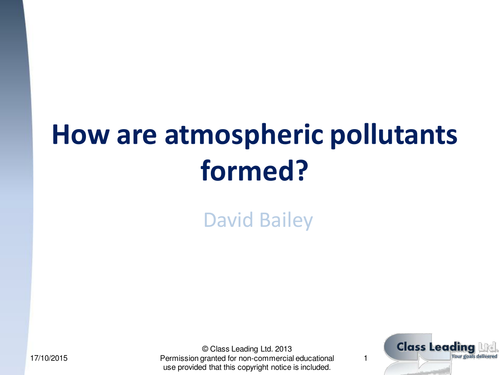 How are pollutants formed? - graded questionts