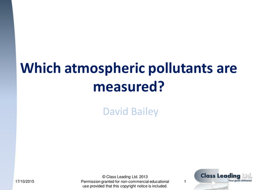 Which pollutants are measured? - graded questions