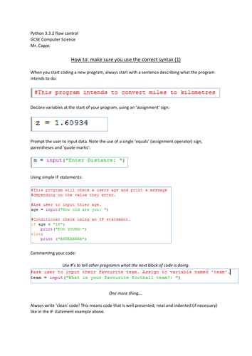 Good programming practices in Python 3.3.2 by - UK Teaching Resources - TES image.