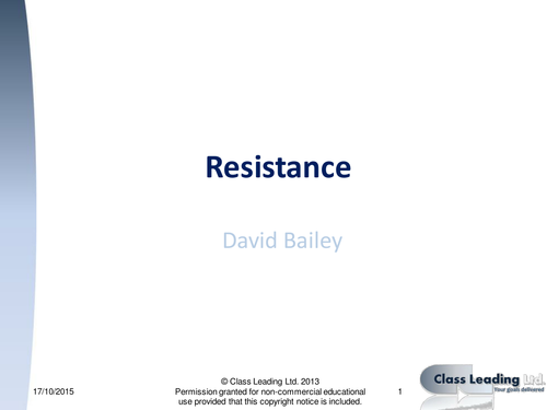 Resistance - graded questions