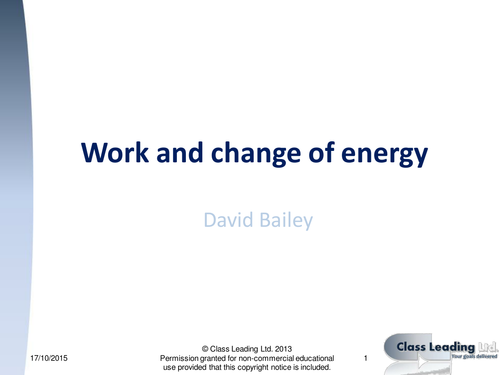 Work & change of energy - graded questions