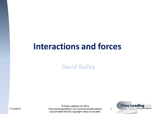 Interactions & forces - graded questions