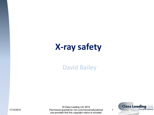 X-ray safety - graded questions