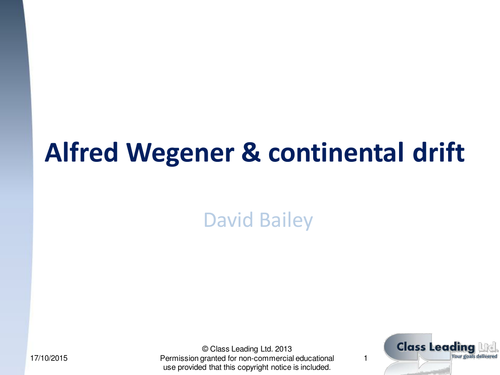 Alfred Wegener & Continental Drift - questions
