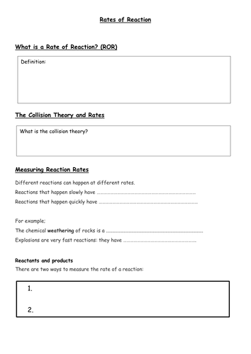 Rates of Reaction