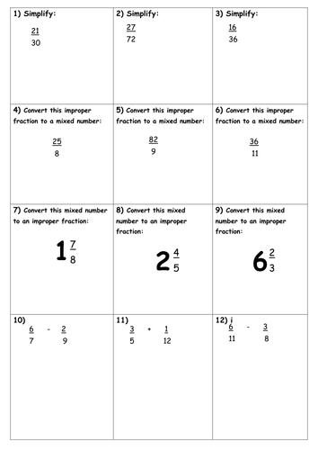 Fractions/Algebraic Fractions