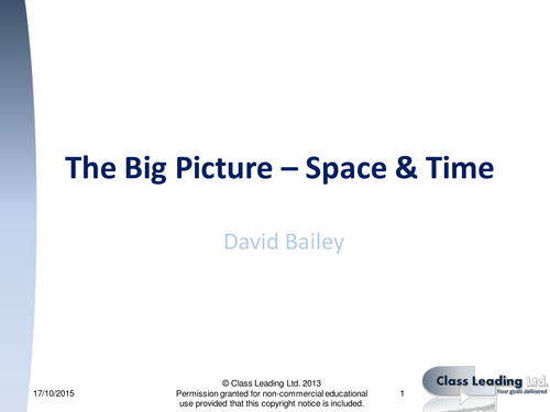 Big Picture Space & Time - graded questions