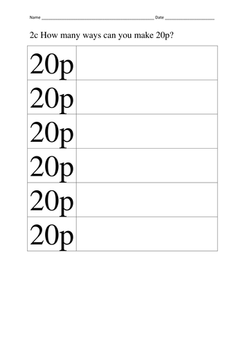 How many ways can you make 10p / 20p