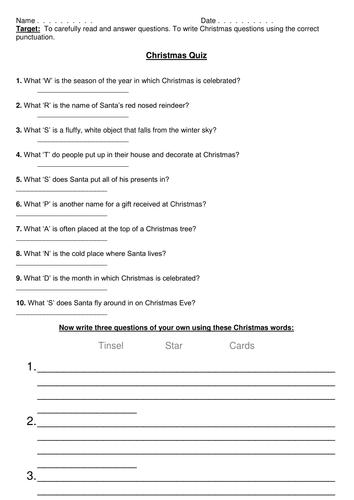 Christmas Quiz | Teaching Resources