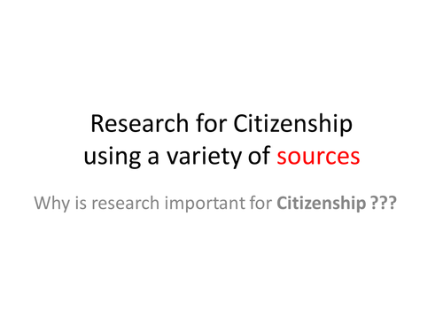 Basic research skills for citizenship projects