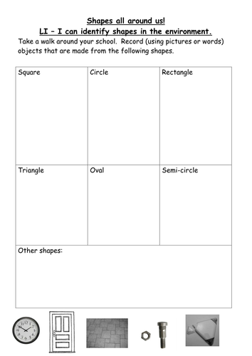 2D shape in the Environment