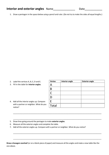 Interior and exterior angles