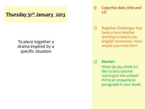 Drama Lessons - New Teacher